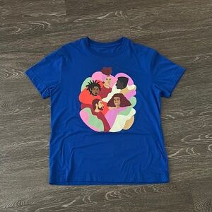 Blue Graphic Black history T-Shirt with Colorful Design
